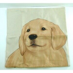 NEW Labrador puppy Dog Print Pillow Cover form sleeve zip 17.5x17.5